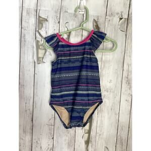 Tea Striped Swimsuit Bathing Suit for Toddler Blue Stripe 1PC Girl Size 2T